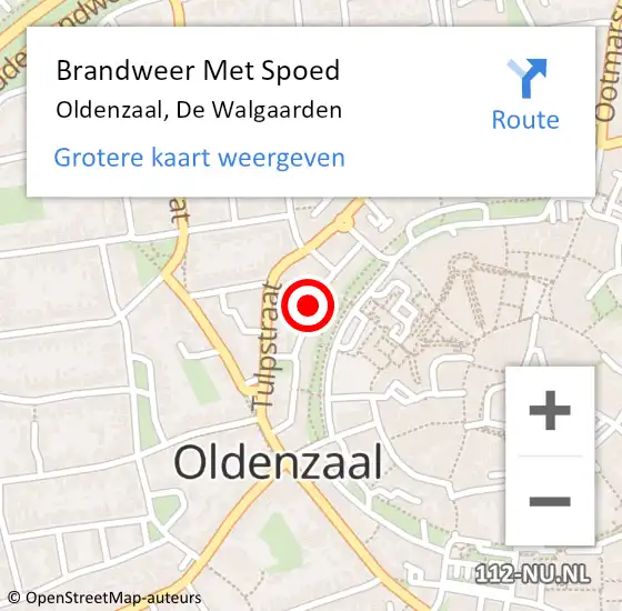 Locatie op kaart van de 112 melding: Brandweer Met Spoed Naar Oldenzaal, De Walgaarden op 7 oktober 2018 16:19