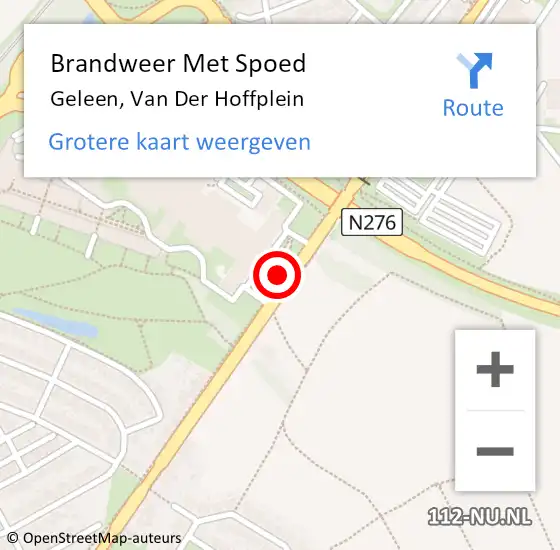 Locatie op kaart van de 112 melding: Brandweer Met Spoed Naar Geleen, Van Der Hoffplein op 7 oktober 2018 18:12