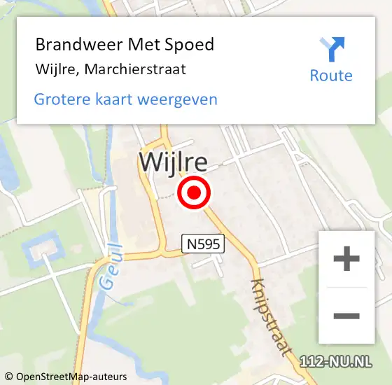 Locatie op kaart van de 112 melding: Brandweer Met Spoed Naar Wijlre, Marchierstraat op 7 oktober 2018 18:17