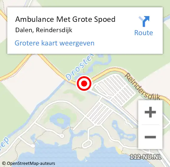 Locatie op kaart van de 112 melding: Ambulance Met Grote Spoed Naar Dalen, Reindersdijk op 7 oktober 2018 19:15