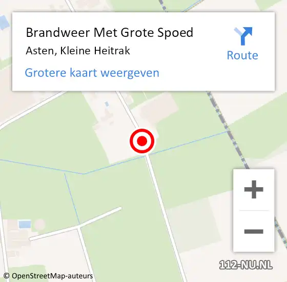 Locatie op kaart van de 112 melding: Brandweer Met Grote Spoed Naar Asten, Kleine Heitrak op 7 oktober 2018 21:22