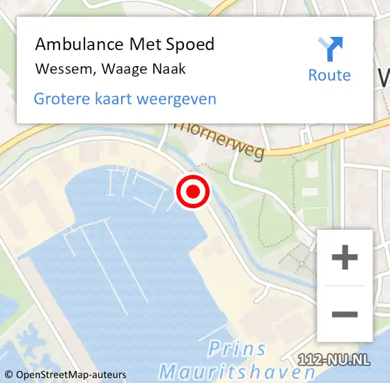 Locatie op kaart van de 112 melding: Ambulance Met Spoed Naar Wessem, Waage Naak op 7 september 2013 12:49