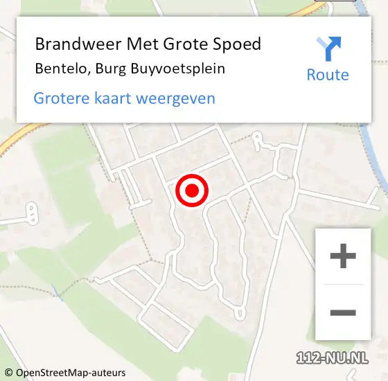 Locatie op kaart van de 112 melding: Brandweer Met Grote Spoed Naar Bentelo, Burg Buyvoetsplein op 11 maart 2014 09:05