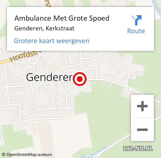 Locatie op kaart van de 112 melding: Ambulance Met Grote Spoed Naar Genderen, Kerkstraat op 8 oktober 2018 06:59