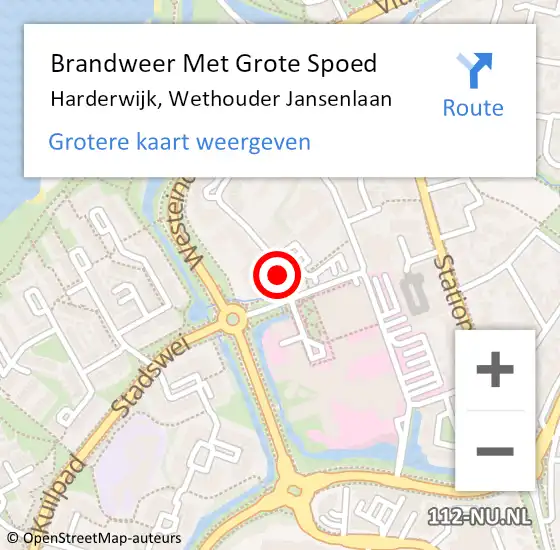Locatie op kaart van de 112 melding: Brandweer Met Grote Spoed Naar Harderwijk, Wethouder Jansenlaan op 8 oktober 2018 07:42