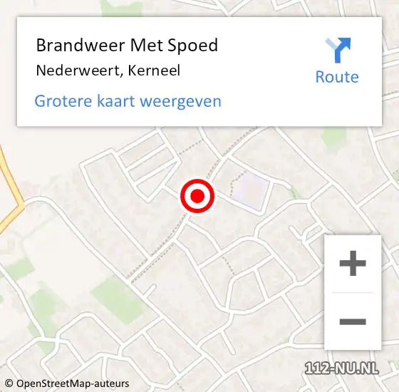 Locatie op kaart van de 112 melding: Brandweer Met Spoed Naar Nederweert, Kerneel op 8 oktober 2018 07:51