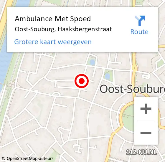 Locatie op kaart van de 112 melding: Ambulance Met Spoed Naar Oost-Souburg, Haaksbergenstraat op 8 oktober 2018 07:54