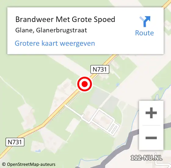 Locatie op kaart van de 112 melding: Brandweer Met Grote Spoed Naar Glane, Glanerbrugstraat op 8 oktober 2018 10:48