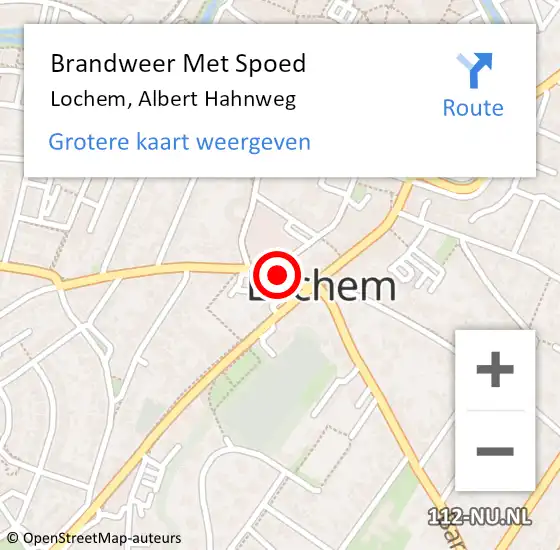 Locatie op kaart van de 112 melding: Brandweer Met Spoed Naar Lochem, Albert Hahnweg op 8 oktober 2018 11:30