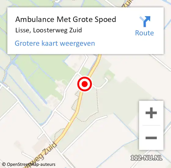 Locatie op kaart van de 112 melding: Ambulance Met Grote Spoed Naar Lisse, Loosterweg Zuid op 8 oktober 2018 11:43