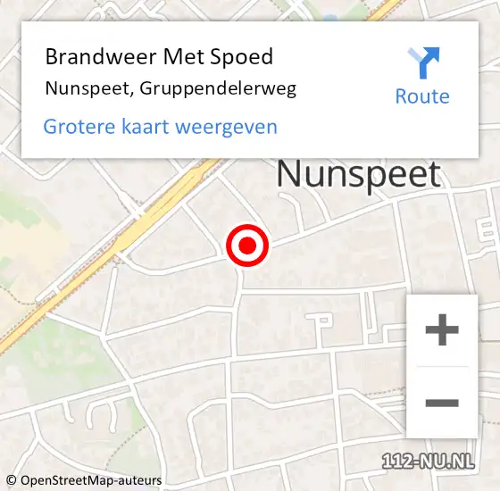 Locatie op kaart van de 112 melding: Brandweer Met Spoed Naar Nunspeet, Gruppendelerweg op 8 oktober 2018 18:43