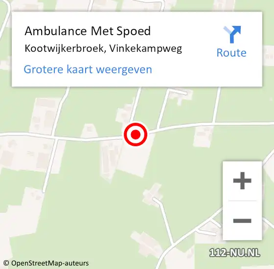 Locatie op kaart van de 112 melding: Ambulance Met Spoed Naar Kootwijkerbroek, Vinkekampweg op 8 oktober 2018 19:06