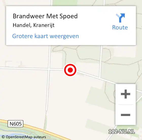 Locatie op kaart van de 112 melding: Brandweer Met Spoed Naar Handel, Kranerijt op 8 oktober 2018 19:31