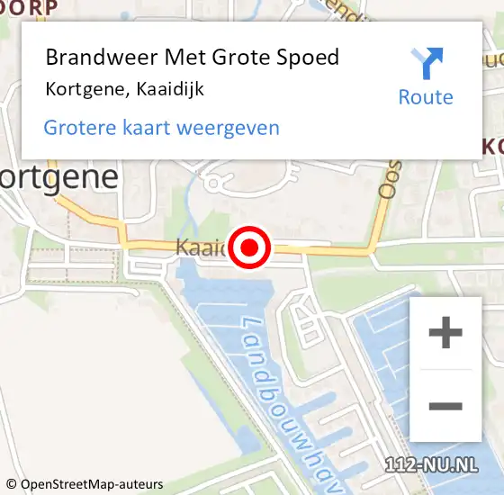 Locatie op kaart van de 112 melding: Brandweer Met Grote Spoed Naar Kortgene, Kaaidijk op 8 oktober 2018 22:44