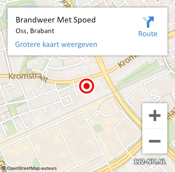 Locatie op kaart van de 112 melding: Brandweer Met Spoed Naar Oss, Brabant op 8 oktober 2018 23:35