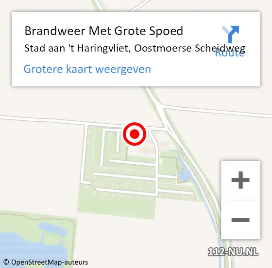 Locatie op kaart van de 112 melding: Brandweer Met Grote Spoed Naar Stad aan 't Haringvliet, Oostmoerse Scheidweg op 9 oktober 2018 05:26