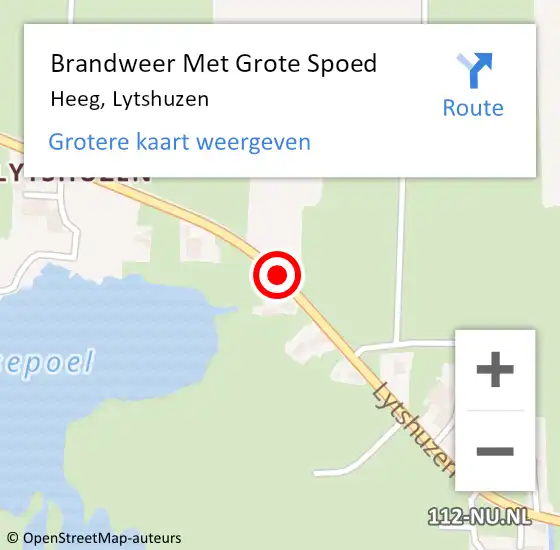 Locatie op kaart van de 112 melding: Brandweer Met Grote Spoed Naar Heeg, Lytshuzen op 9 oktober 2018 06:09