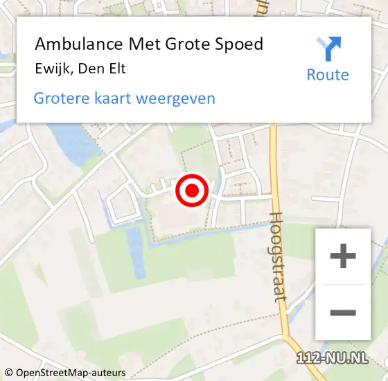 Locatie op kaart van de 112 melding: Ambulance Met Grote Spoed Naar Ewijk, Den Elt op 9 oktober 2018 06:39