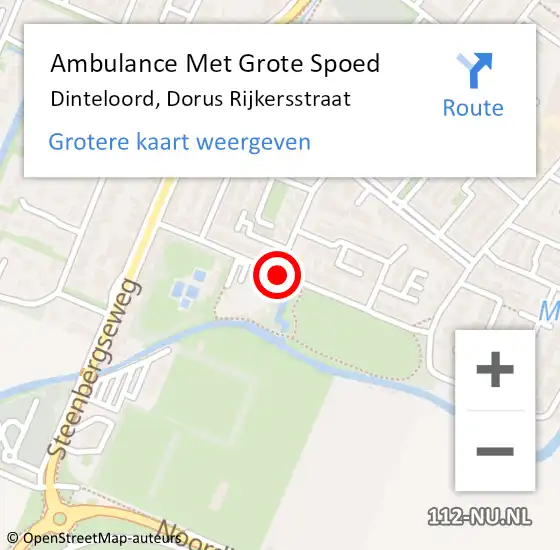 Locatie op kaart van de 112 melding: Ambulance Met Grote Spoed Naar Dinteloord, Dorus Rijkersstraat op 9 oktober 2018 10:45