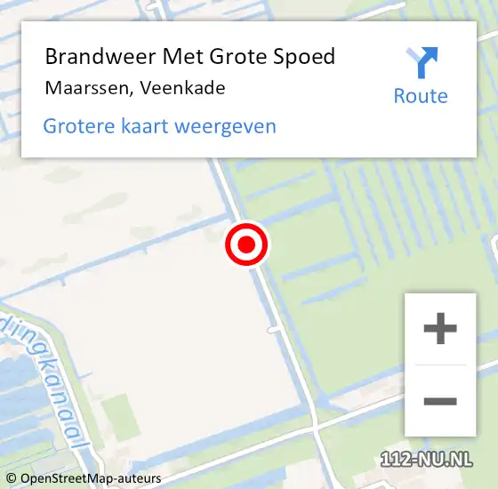 Locatie op kaart van de 112 melding: Brandweer Met Grote Spoed Naar Maarssen, Veenkade op 9 oktober 2018 12:43