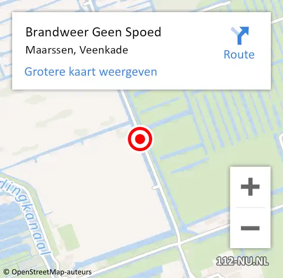 Locatie op kaart van de 112 melding: Brandweer Geen Spoed Naar Maarssen, Veenkade op 9 oktober 2018 12:46