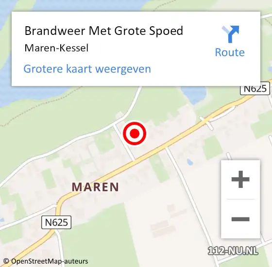 Locatie op kaart van de 112 melding: Brandweer Met Grote Spoed Naar Maren-Kessel op 9 oktober 2018 13:13