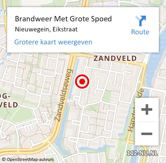 Locatie op kaart van de 112 melding: Brandweer Met Grote Spoed Naar Nieuwegein, Eikstraat op 9 oktober 2018 16:16