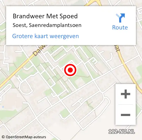 Locatie op kaart van de 112 melding: Brandweer Met Spoed Naar Soest, Saenredamplantsoen op 9 oktober 2018 16:26