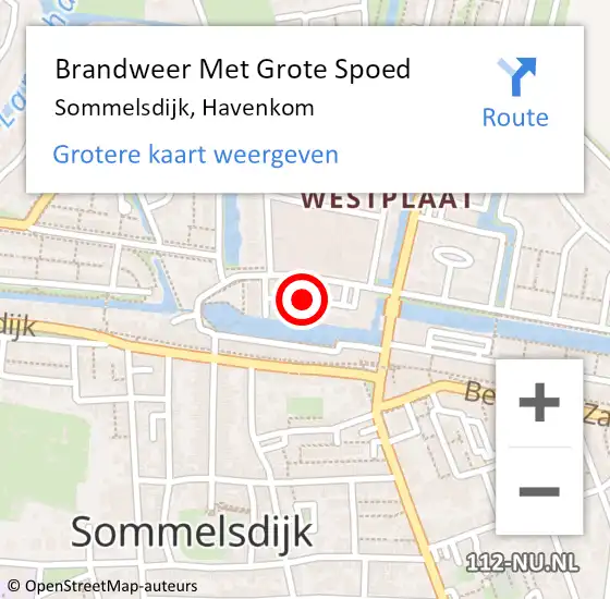 Locatie op kaart van de 112 melding: Brandweer Met Grote Spoed Naar Sommelsdijk, Havenkom op 9 oktober 2018 16:42