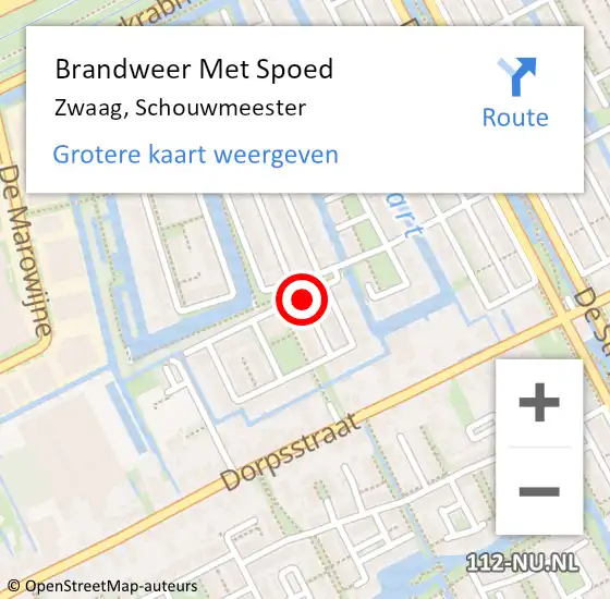 Locatie op kaart van de 112 melding: Brandweer Met Spoed Naar Zwaag, Schouwmeester op 9 oktober 2018 17:42