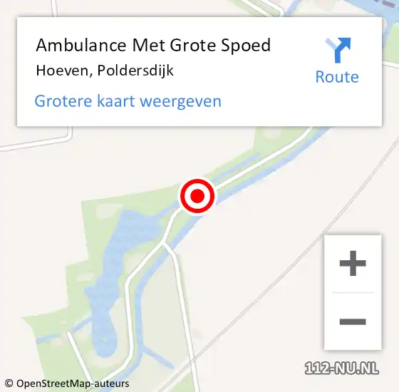 Locatie op kaart van de 112 melding: Ambulance Met Grote Spoed Naar Hoeven, Poldersdijk op 9 oktober 2018 18:50