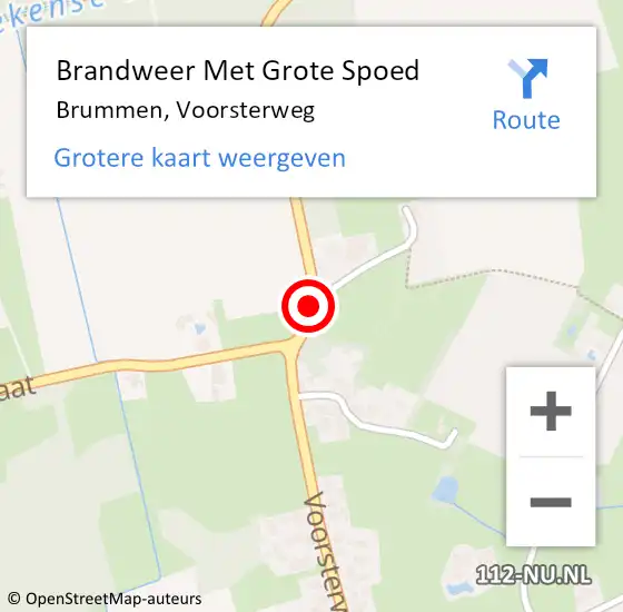 Locatie op kaart van de 112 melding: Brandweer Met Grote Spoed Naar Brummen, Voorsterweg op 9 oktober 2018 19:07