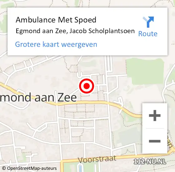 Locatie op kaart van de 112 melding: Ambulance Met Spoed Naar Egmond aan Zee, Jacob Scholplantsoen op 9 oktober 2018 19:35