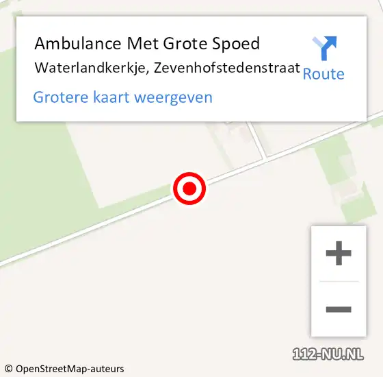 Locatie op kaart van de 112 melding: Ambulance Met Grote Spoed Naar Waterlandkerkje, Zevenhofstedenstraat op 9 oktober 2018 20:54