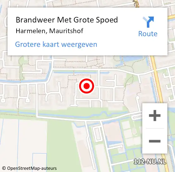 Locatie op kaart van de 112 melding: Brandweer Met Grote Spoed Naar Harmelen, Mauritshof op 10 oktober 2018 01:37