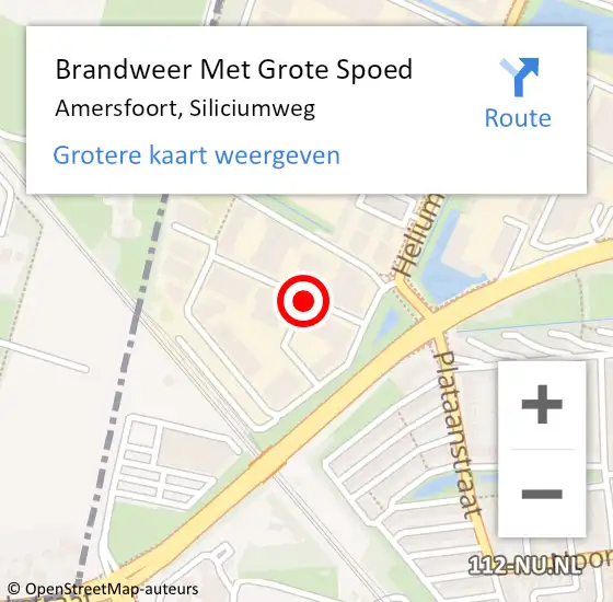 Locatie op kaart van de 112 melding: Brandweer Met Grote Spoed Naar Amersfoort, Siliciumweg op 10 oktober 2018 05:58