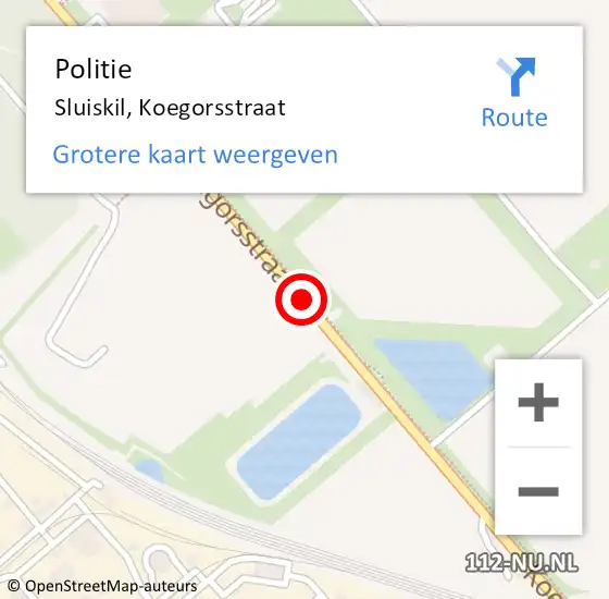 Locatie op kaart van de 112 melding: Politie Sluiskil, Koegorsstraat op 10 oktober 2018 07:40