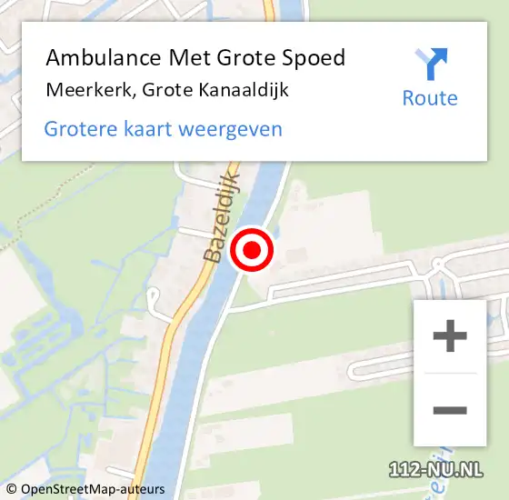 Locatie op kaart van de 112 melding: Ambulance Met Grote Spoed Naar Meerkerk, Grote Kanaaldijk op 10 oktober 2018 07:59