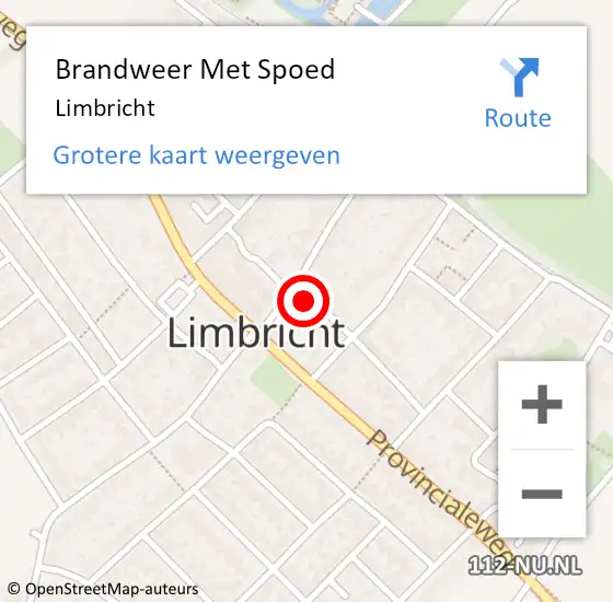 Locatie op kaart van de 112 melding: Brandweer Met Spoed Naar Limbricht op 10 oktober 2018 09:55
