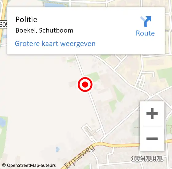 Locatie op kaart van de 112 melding: Politie Boekel, Schutboom op 10 oktober 2018 11:23