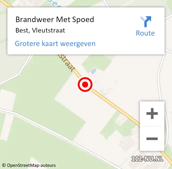 Locatie op kaart van de 112 melding: Brandweer Met Spoed Naar Best, Vleutstraat op 10 oktober 2018 11:26