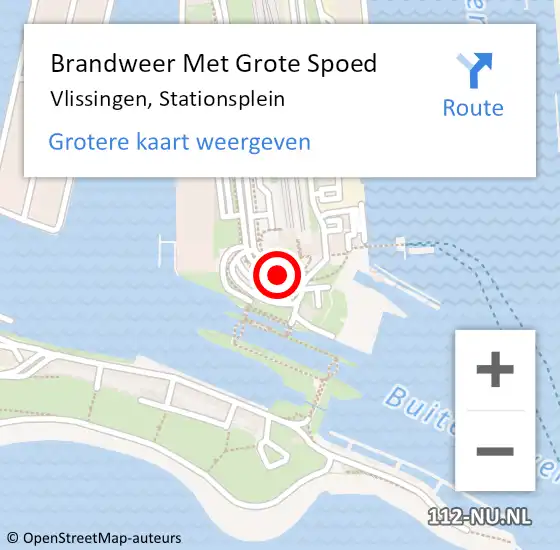 Locatie op kaart van de 112 melding: Brandweer Met Grote Spoed Naar Vlissingen, Stationsplein op 10 oktober 2018 12:20