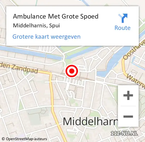 Locatie op kaart van de 112 melding: Ambulance Met Grote Spoed Naar Middelharnis, Spui op 10 oktober 2018 12:45