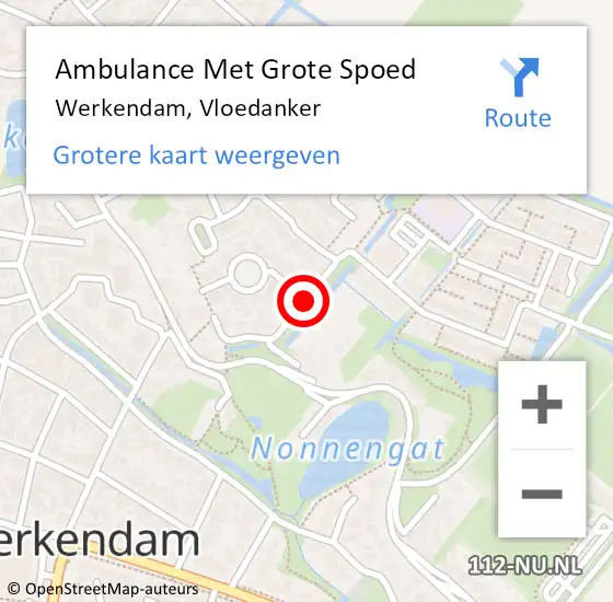 Locatie op kaart van de 112 melding: Ambulance Met Grote Spoed Naar Werkendam, Vloedanker op 10 oktober 2018 13:56