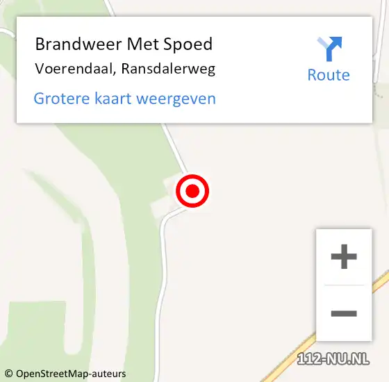 Locatie op kaart van de 112 melding: Brandweer Met Spoed Naar Voerendaal, Ransdalerweg op 10 oktober 2018 14:01