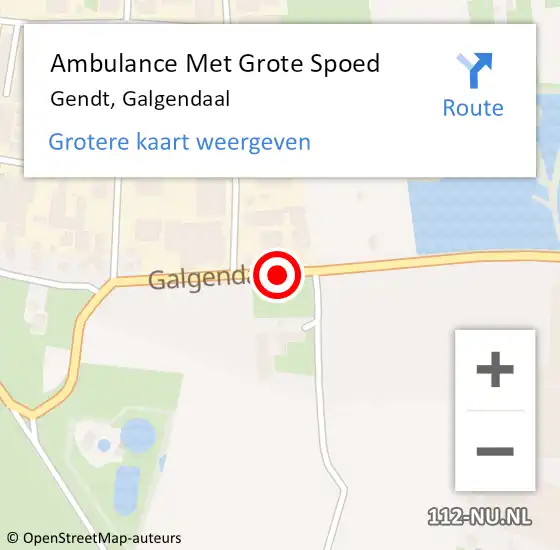 Locatie op kaart van de 112 melding: Ambulance Met Grote Spoed Naar Gendt, Galgendaal op 10 oktober 2018 14:12