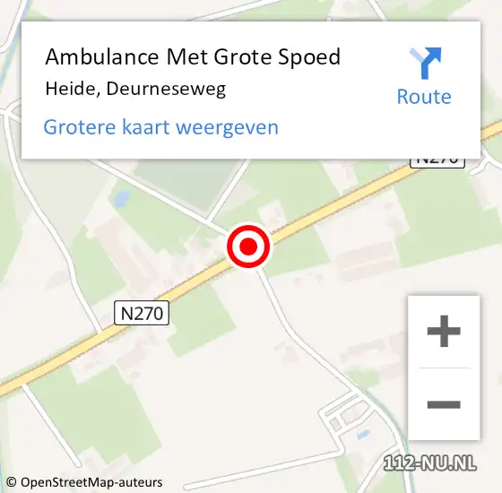 Locatie op kaart van de 112 melding: Ambulance Met Grote Spoed Naar Heide, Deurneseweg op 10 oktober 2018 14:34