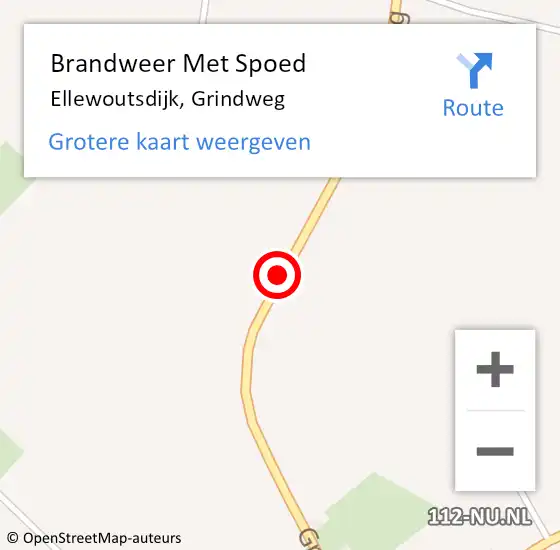 Locatie op kaart van de 112 melding: Brandweer Met Spoed Naar Ellewoutsdijk, Grindweg op 10 oktober 2018 14:37