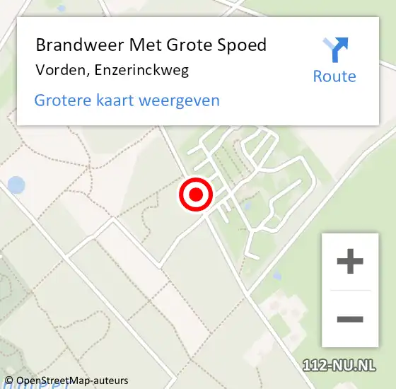 Locatie op kaart van de 112 melding: Brandweer Met Grote Spoed Naar Vorden, Enzerinckweg op 10 oktober 2018 15:03