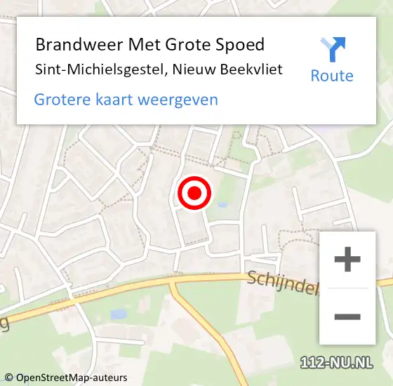 Locatie op kaart van de 112 melding: Brandweer Met Grote Spoed Naar Sint-Michielsgestel, Nieuw Beekvliet op 10 oktober 2018 15:10